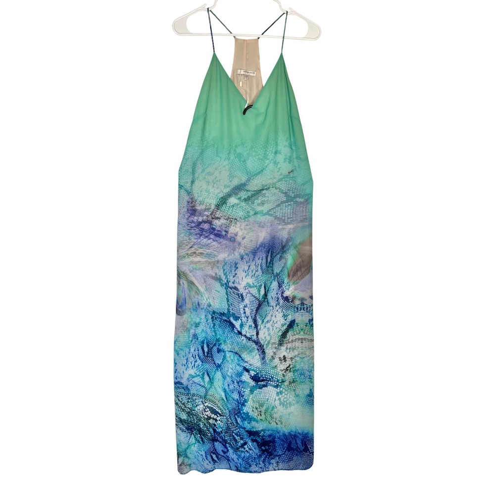 Lavender Brown Teal Blue Snakeskin Ombre Maxi Dress Mermaidcore‎ coastal resort